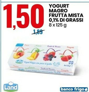 Eurospin Land Yogurt Magro Con Pezzi Di Frutta 1000 G(ml) offerta