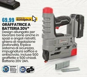 Eurospin Graffatrice A Batteria 20 V offerta