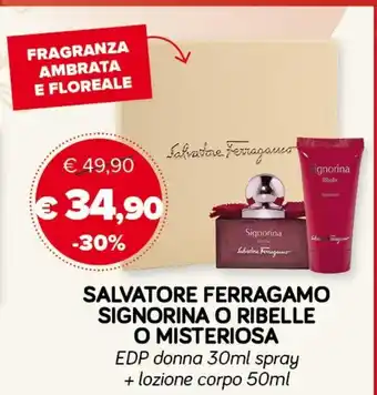 Salvatore Ferragamo Signorina O Ribelle O Misteriosa EDP donna 30ml spray + lozione corpo 50ml