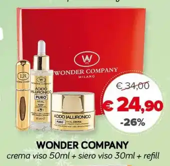 Maxi Supermercati Wonder Company crema viso 50ml + siero viso 30ml + refill offerta