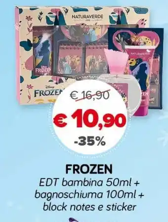 Frozen EDT bambina 50ml+bagnoschiuma 100ml+ black notes e sticker