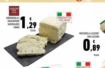 Conad Gorgonzola e mascarpone sapori & idee conad offerta