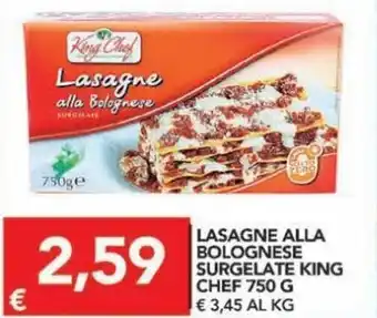 TuoDi King Chef Lasagne Alla Bolognese Surgelate 750 g offerta