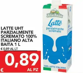 TuoDi Alta Baita Latte UHT Parzialmente Scremato 100% Italiano 1 L offerta