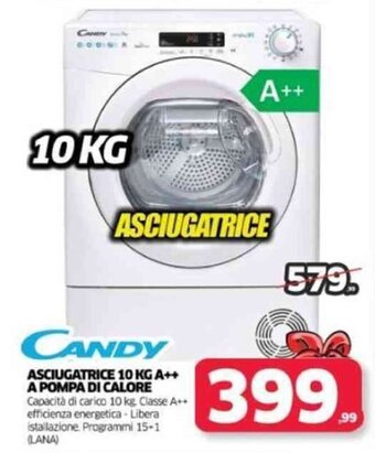 Candy Asciugatrice 10 Kg A++ a Pompa di Calore