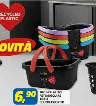 Risparmio Casa Gio'Style Bacinella Love Rettangolare offerta