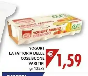 Mercatò La fattoria delle cose buone Yogurt Magro Cremoso 2 Albicocca, 2 Ananas, 2 Banana, 2 Fragola 0.1% Di Grassi 1000 G(ml) offerta