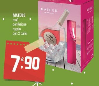 Ottimo Market Mateus rosè confezione regalo con 2 calici offerta