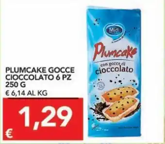 TuoDi Plumcake Gocce Cioccolato 6 pz 250 g offerta