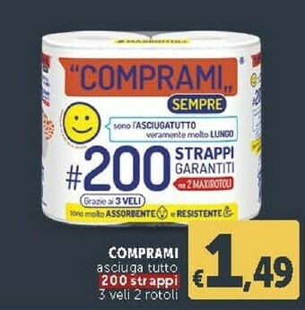 Deco Supermercati Comprami Asciugatutto 200 Strappi offerta