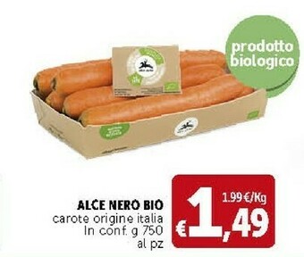Deco Supermercati Alce Nero Carote Biologiche 750 G(ml) offerta