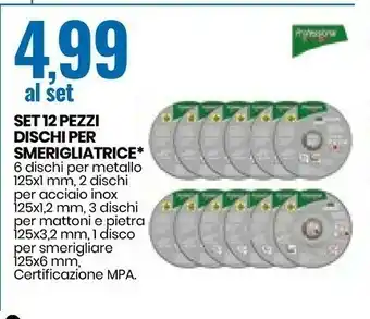 Eurospin Set 12 Pezzi Dischi Per Smerigliatrice offerta