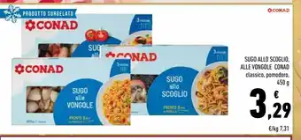Conad Sugo allo scoglio, alle vongole conad offerta