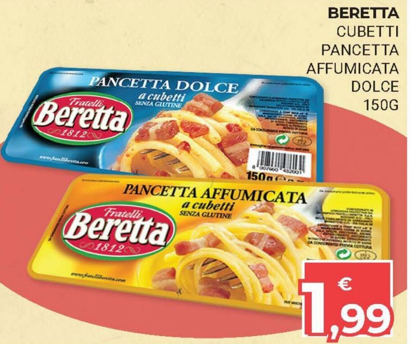Beretta Cubetti Pancetta/Affumicata Dolce 150g offerta di Eté