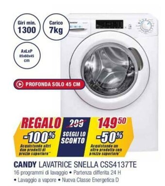 Trony Candy Lavatrice Snella CSS4137TE offerta