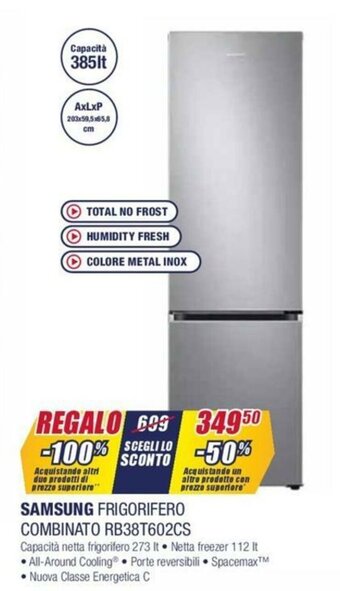 Trony Samsung Frigorifero Combinato RB38T602CS offerta