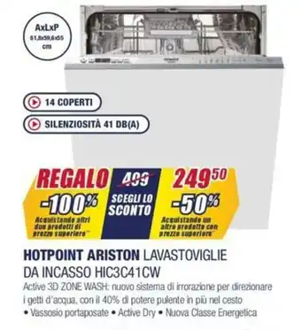 Trony Hotpoint Ariston Lavastoviglie da Incasso HIC3C41CW offerta