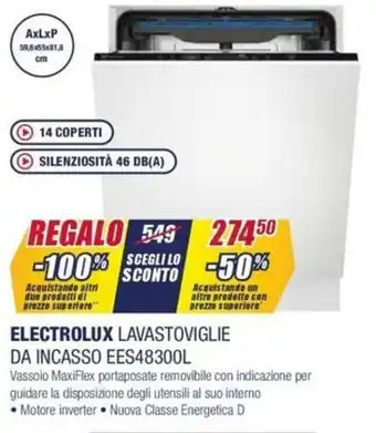 Trony Electrolux Lavastoviglie da Incasso EES48300L offerta