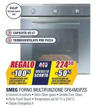 Trony Smeg Forno Multifunzione SF64M3PZS offerta