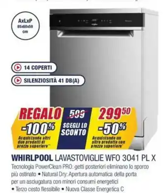Trony Whirlpool Lavastoviglie Wfo 3041 PL X offerta