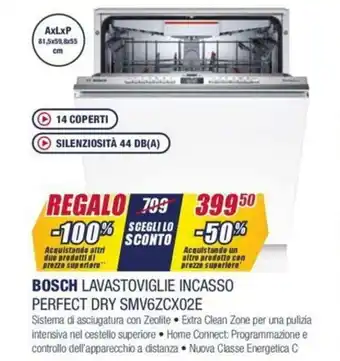 Trony Bosch Lavastoviglie Incasso Perfect Dry SMV6ZCX02E offerta