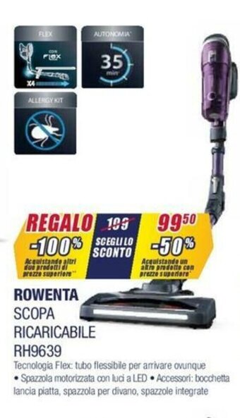 Trony Rowenta Scopa Ricaricabile RH9639 offerta