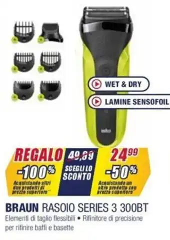 Trony Braun Rasoio Series 3 300BT offerta