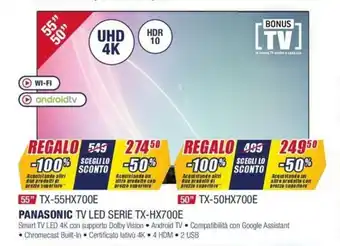 Trony Panasonic TV Led Serie 55" TX-HX700E offerta