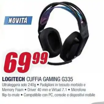 Trony Logitech Cuffia Gaming G335 offerta