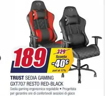 Trony Trust Sedia Gaming GX707 Resto Red-Black offerta