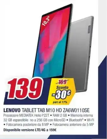 Trony Lenovo Tablet Tab M10 HD ZA6W0110SE offerta