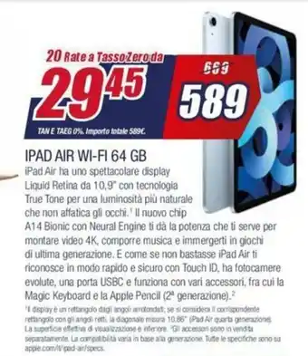 Trony Ipad Air Wi-Fi 64 GB offerta