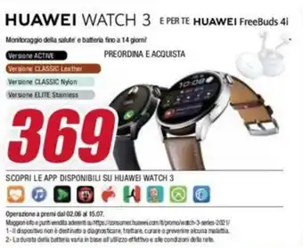 Trony Huawei Watch 3 offerta