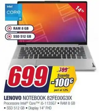 Trony Lenovo Notebook 82FE00G3IX offerta