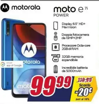 Trony Motorola Moto E 7i Power offerta