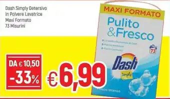 Famila Dash Simply Detersivo in Polvere Lavatrice Maxi Formato 73 Misurini offerta