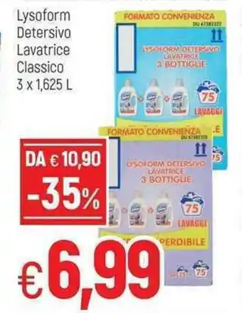 Famila Lysoform Detersivo Lavatrice Classico 3 x 1,625L offerta