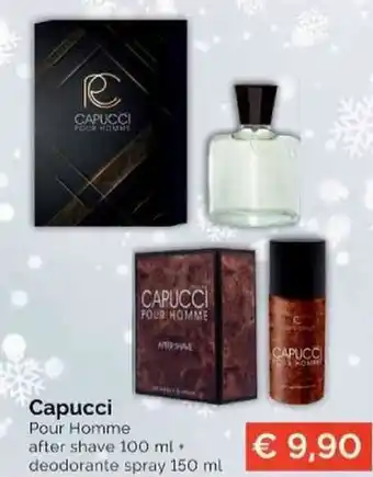 Prodet Capucci Pour Homme after shave 100 ml + deodorante spray 150 ml offerta