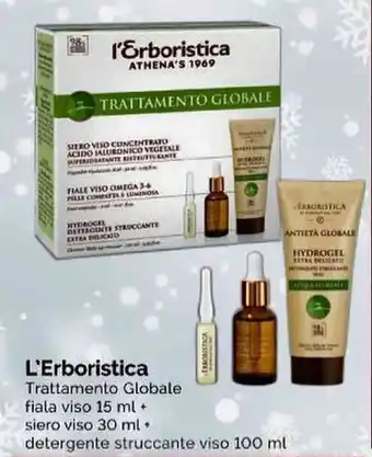 Prodet L'Erboristica Trattamento Globale fiala viso 15 ml + siero viso 30 ml + detergente struccante viso 100 ml offerta