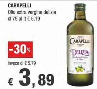 Crai Carapelli Olio extra vergine delizia cl 75 offerta