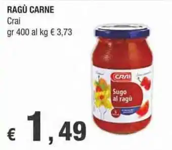 Crai Crai Ragù Carne gr 400 offerta