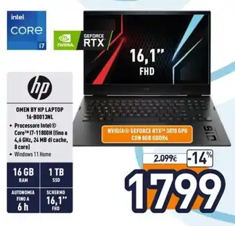 Unieuro HP Omen By HP Laptop 16-B0013NL offerta