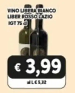 EMMEpiù Vino Libera Bianco Liber Rosso Lazio IGT 75 cl offerta