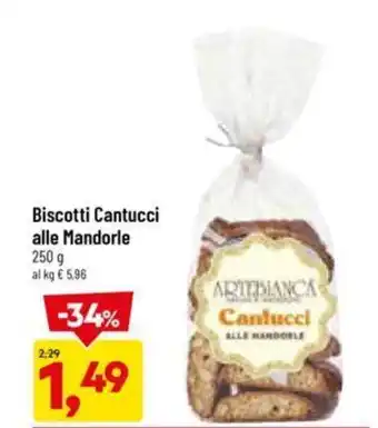 DPiù Biscotti Cantucci alle Mandorle 250 g offerta