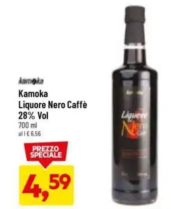DPiù Kamoka Liquore Nero Caffè 28% Vol 700 ml offerta