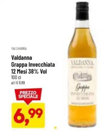 DPiù Valdanna Grappa Invecchiata 12 Mesi 38% Vol 100 cl offerta