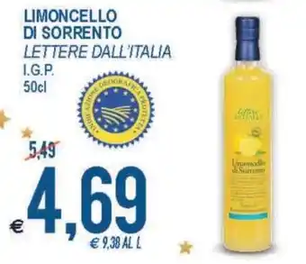 MD Discount Lettere Dall'Italia Limoncello di Sorrento I.G.P. 50cl offerta