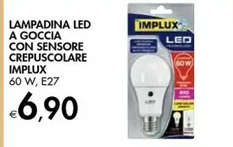 Bennet Implux Lampadina Led A Goccia Con Sensore Crepuscolare offerta