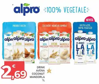 Eté Alpro Drink Avena Coconut Mandorla 1L offerta