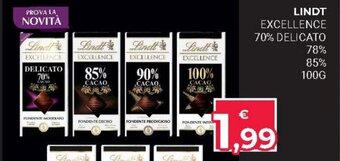 Eté Lindt Excellence 70% Delicato 78%/85% 100g offerta
